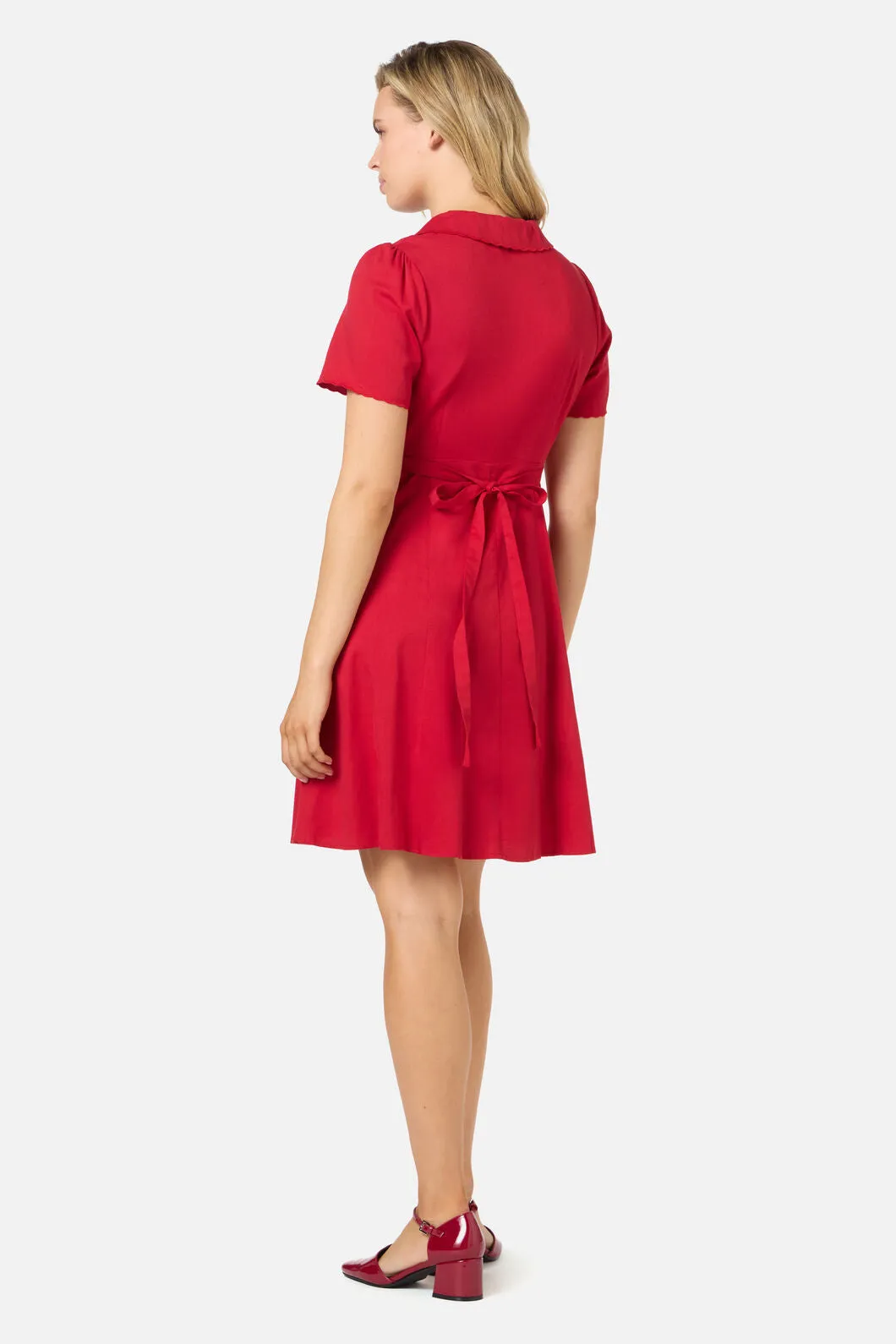 Josie Sweet Collar Tea Dress Red sold by Modcloth product image thumbnail 5