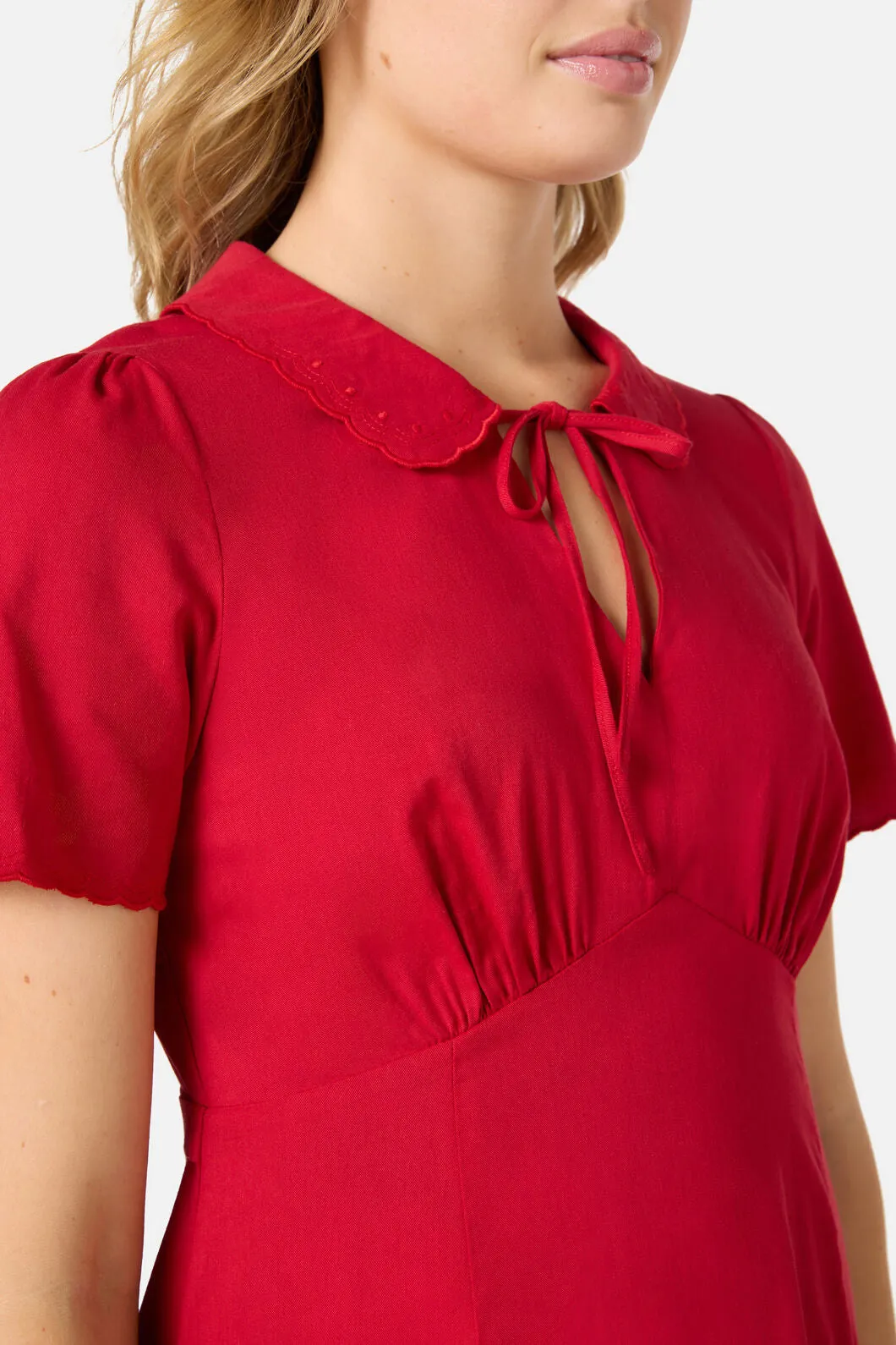 Josie Sweet Collar Tea Dress Red sold by Modcloth product image thumbnail 2