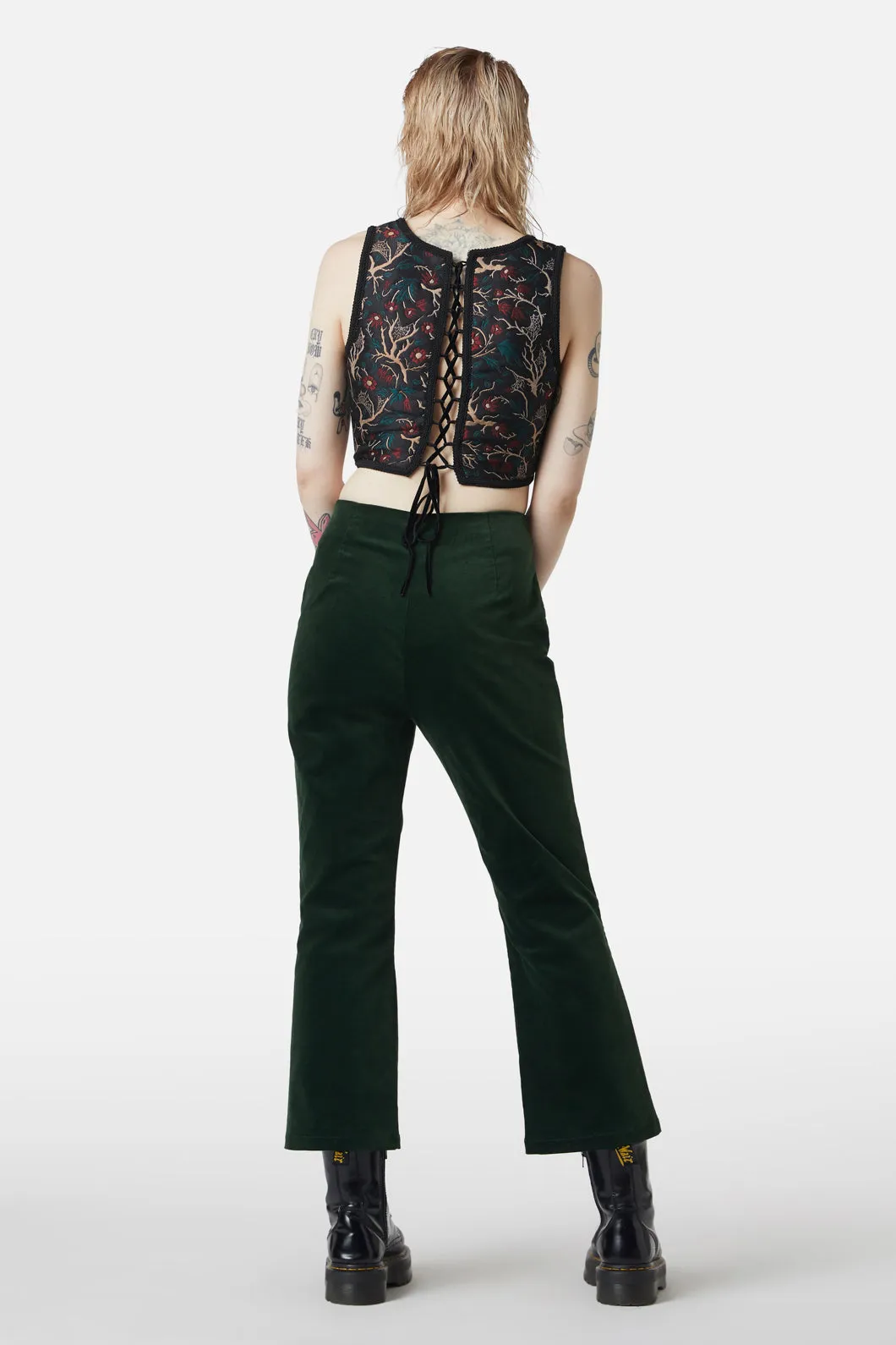 At The Alter Velvet Kick Flares Emerald sold by Modcloth product image thumbnail 4