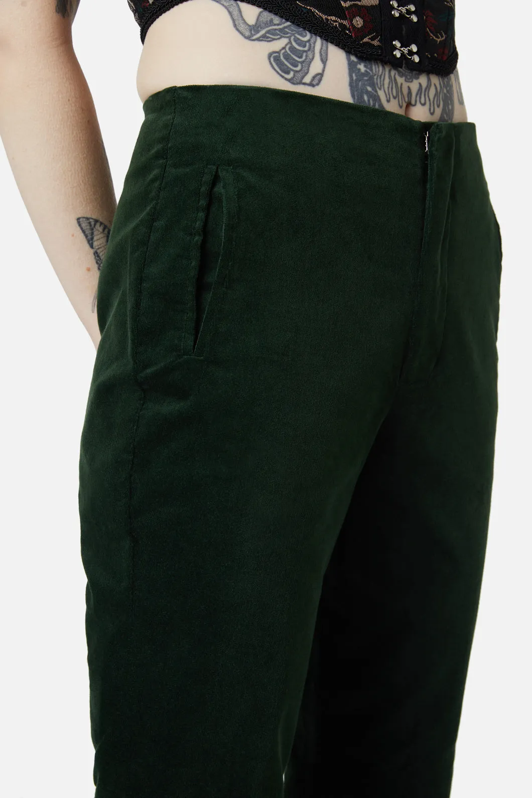 At The Alter Velvet Kick Flares Emerald sold by Modcloth product image thumbnail 5