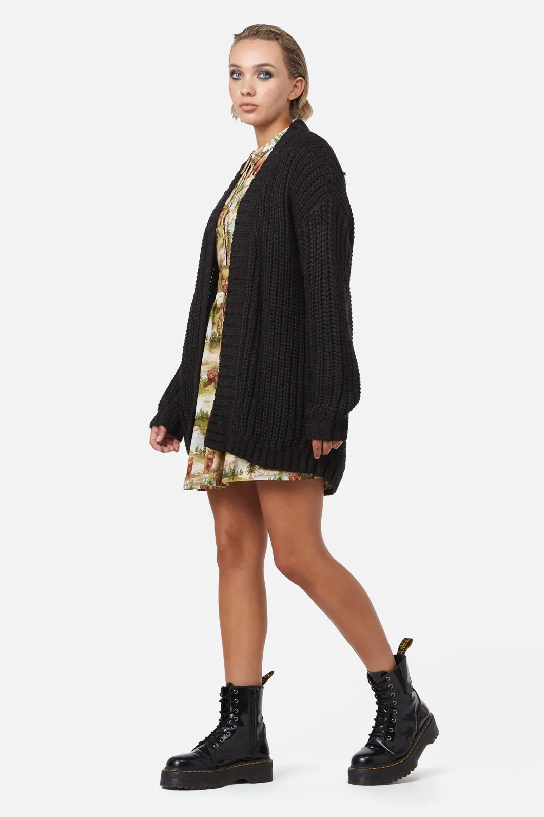Field Work Chunky Knit Cardi Black sold by Modcloth product image thumbnail 3