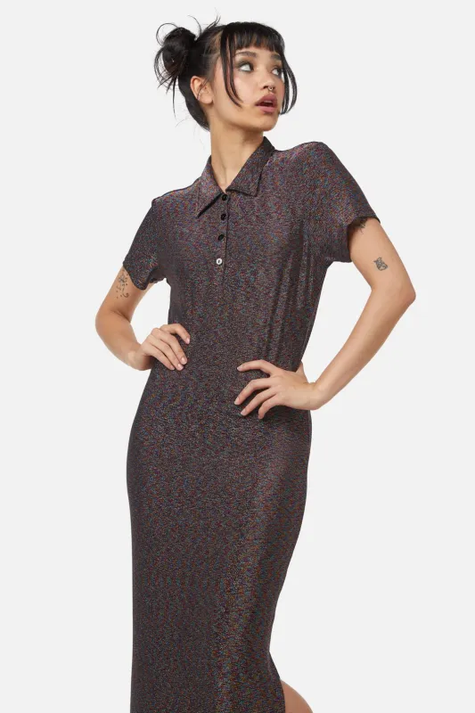 Glitter Mesh Midi Dress Rainbow Black sold by Modcloth