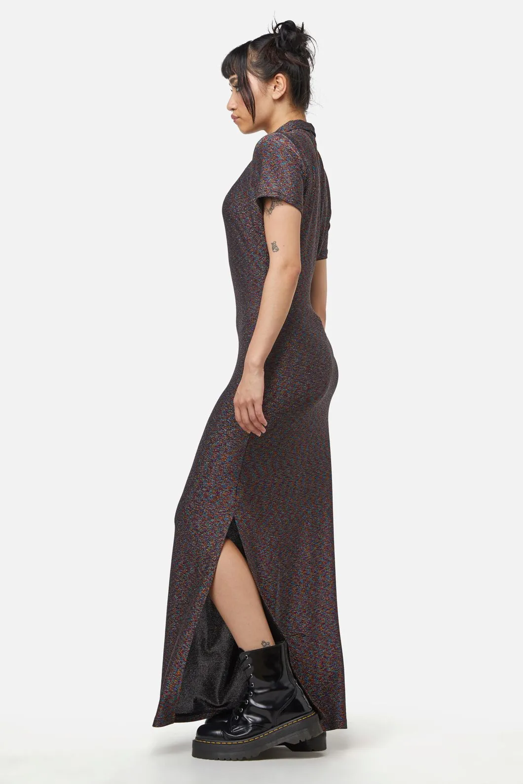 Glitter Mesh Midi Dress Rainbow Black sold by Modcloth product image thumbnail 3