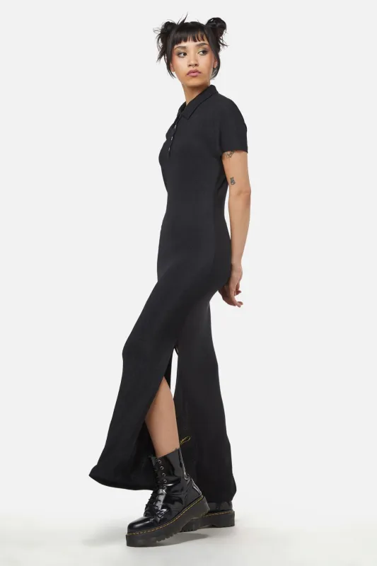 Glitter Mesh Midi Dress Black sold by Modcloth