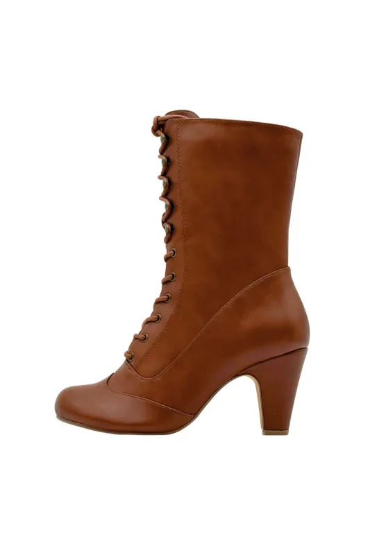 Claire Victorian Booties Tan sold by Modcloth