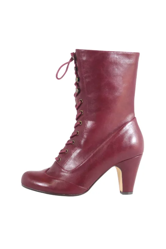 Claire Victorian Booties Burgundy sold by Modcloth