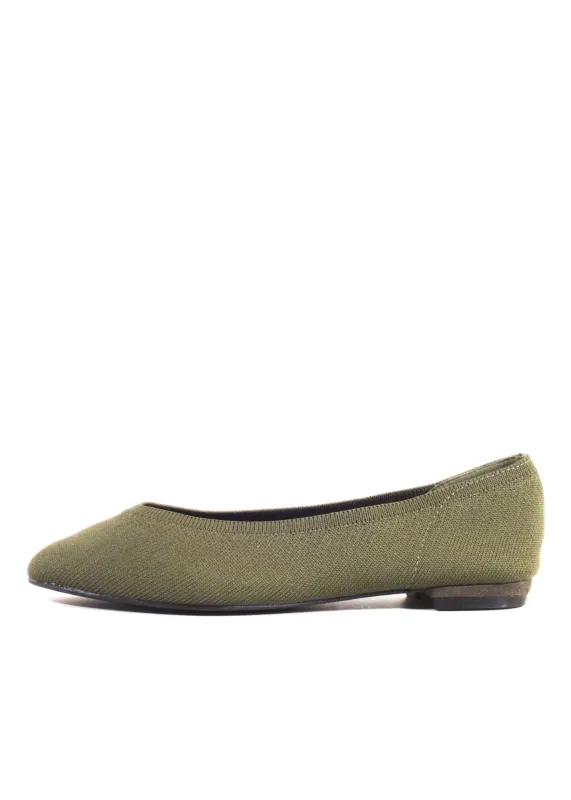 Flight Knit Stretchy Ballet Flats Khaki sold by Modcloth