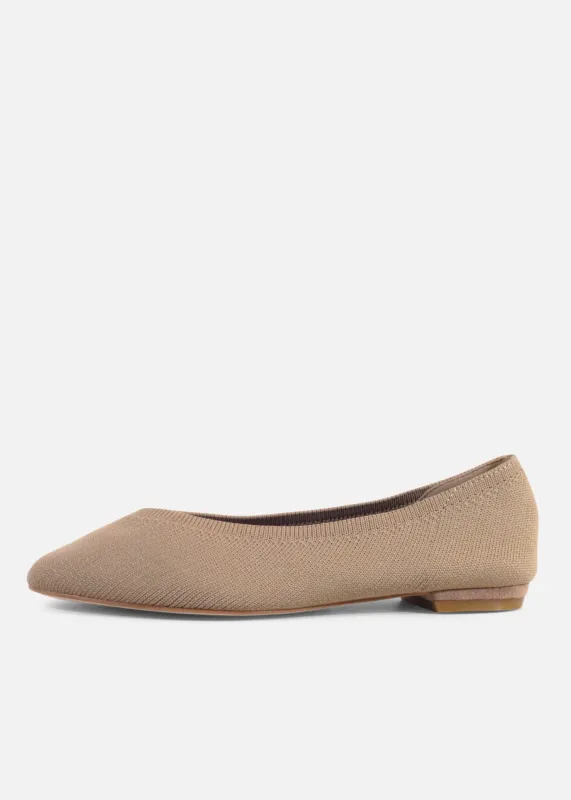 Flight Knit Stretchy Ballet Flats Taupe sold by Modcloth