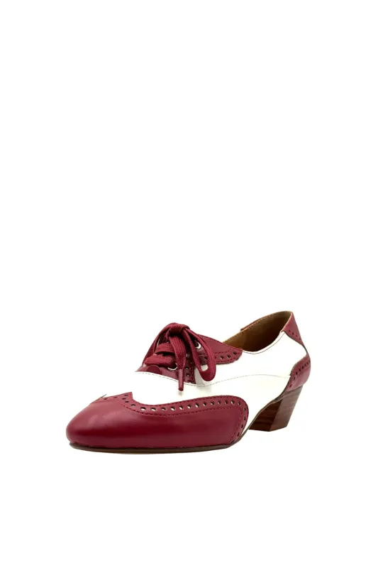 Demi Vintage Saddle Shoes Red White sold by Modcloth