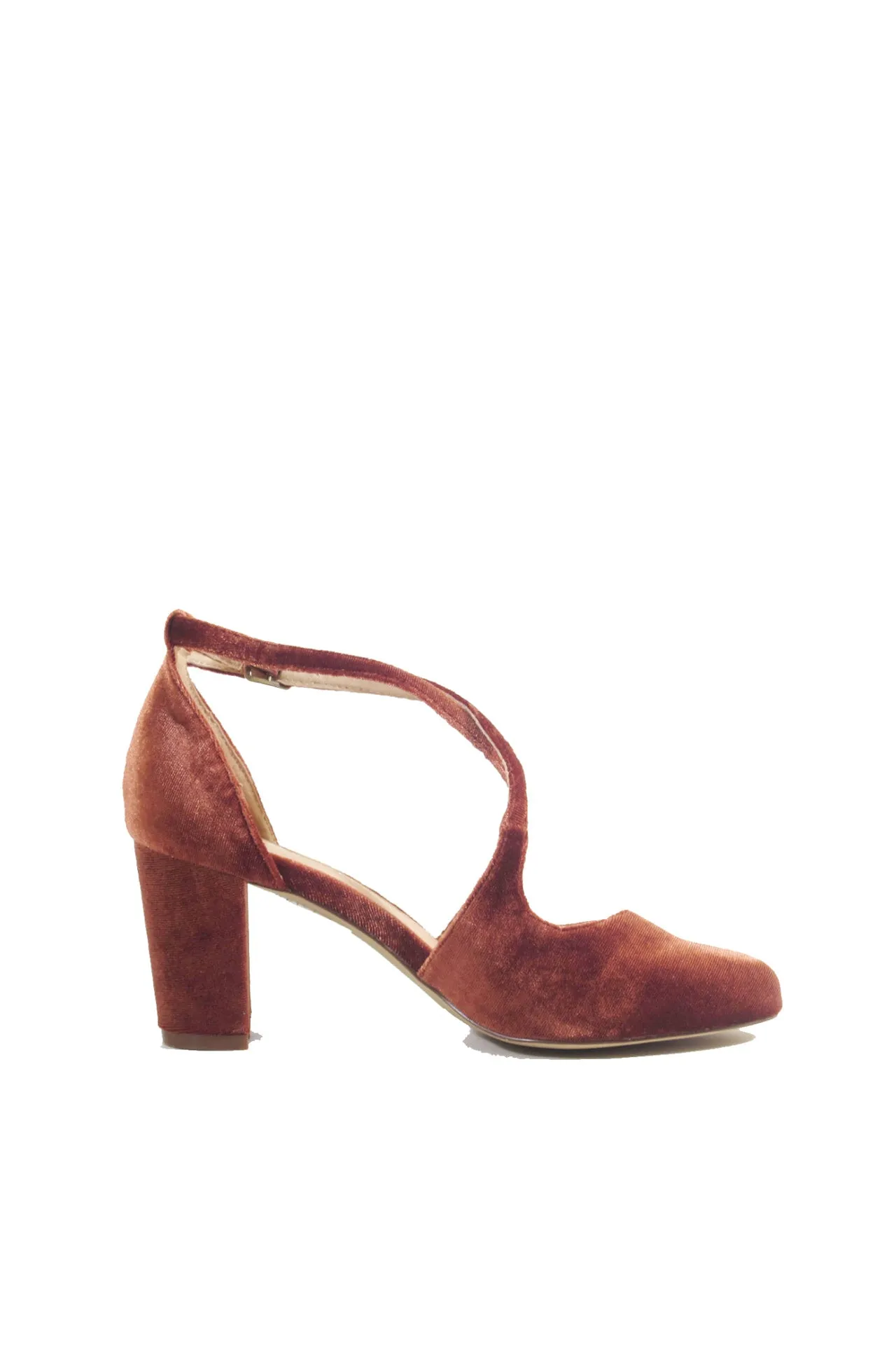 Oren Velvet Mary Jane Heels Rust sold by Modcloth product image thumbnail 4
