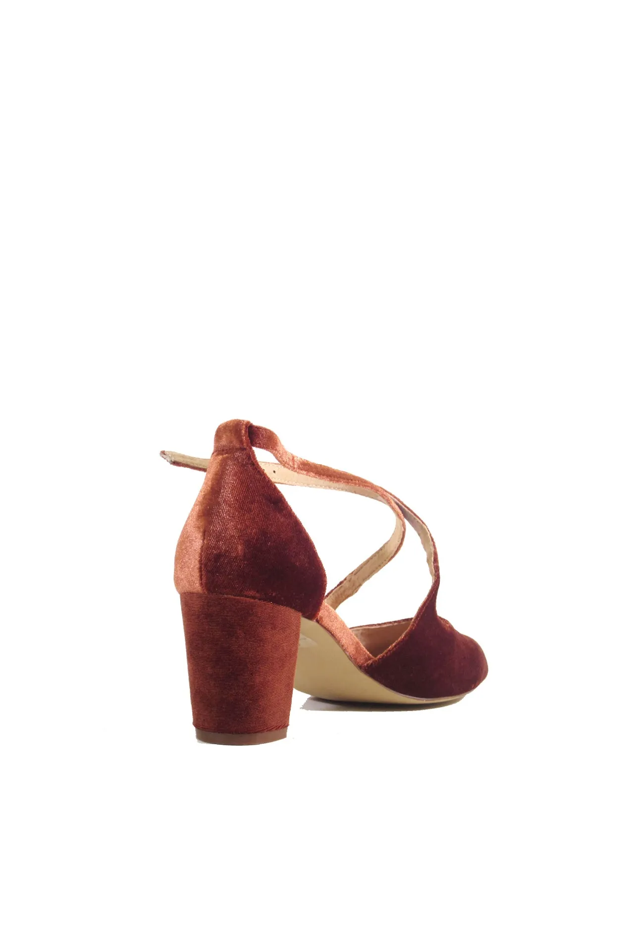 Oren Velvet Mary Jane Heels Rust sold by Modcloth product image thumbnail 3