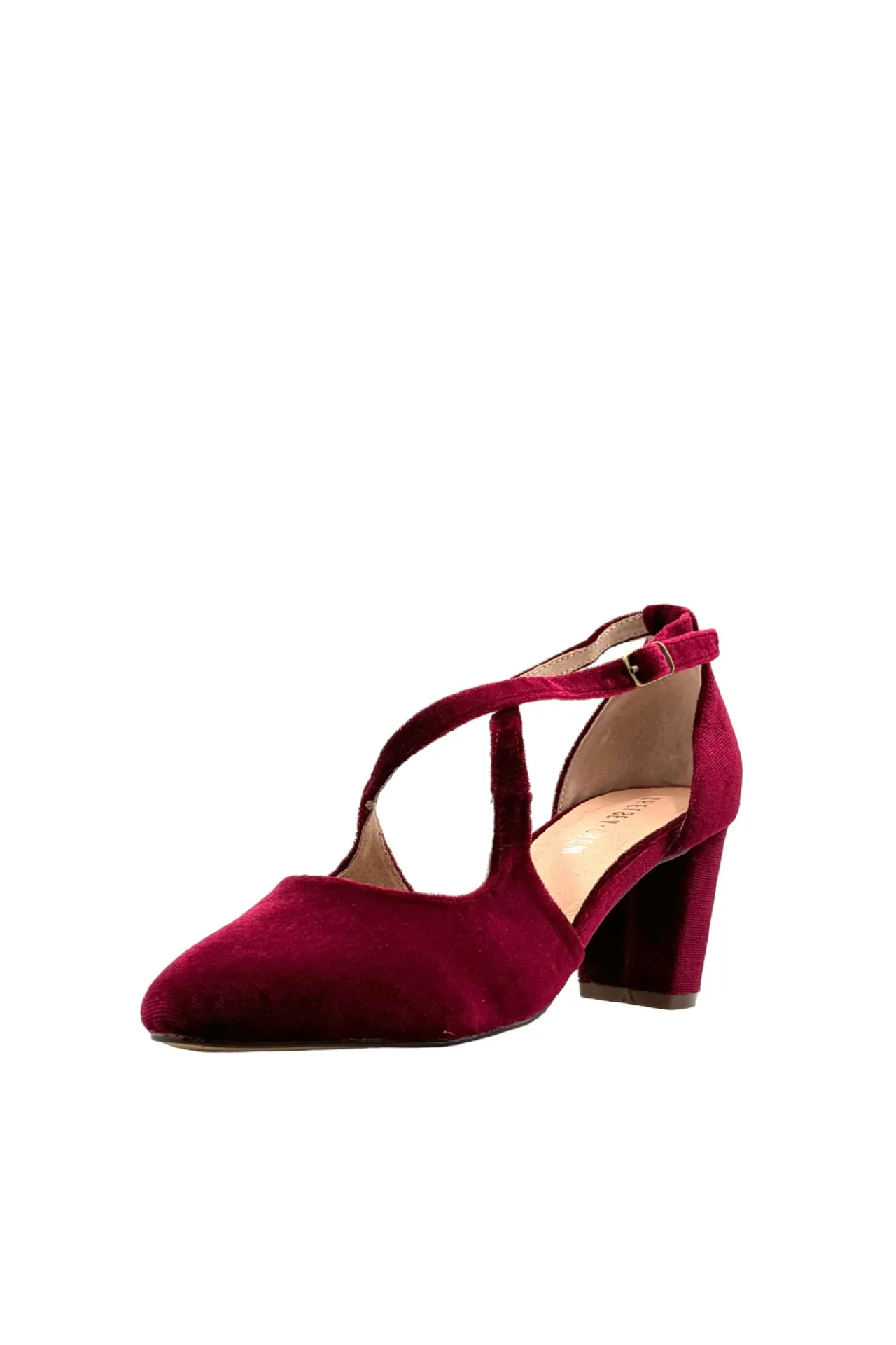 Oren Velvet Mary Jane Heels Burgundy sold by Modcloth