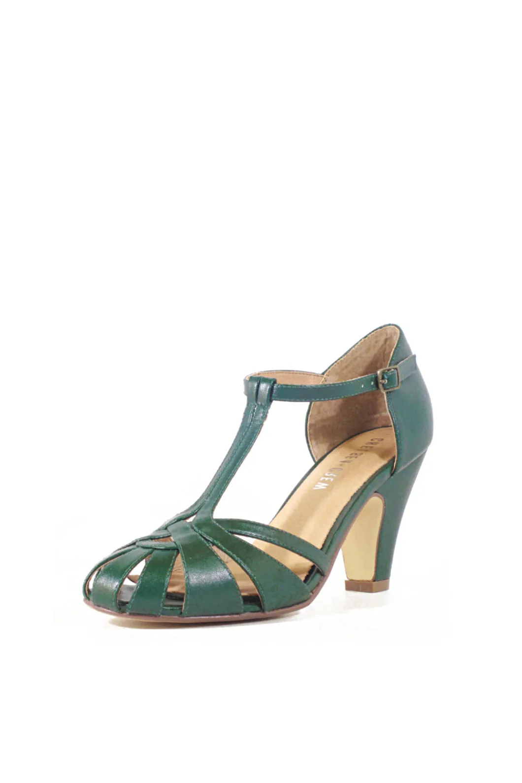 Sergi T-Strap Heels Green sold by Modcloth