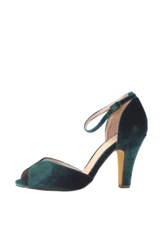 Lola Velvet Heels Green sold by Modcloth
