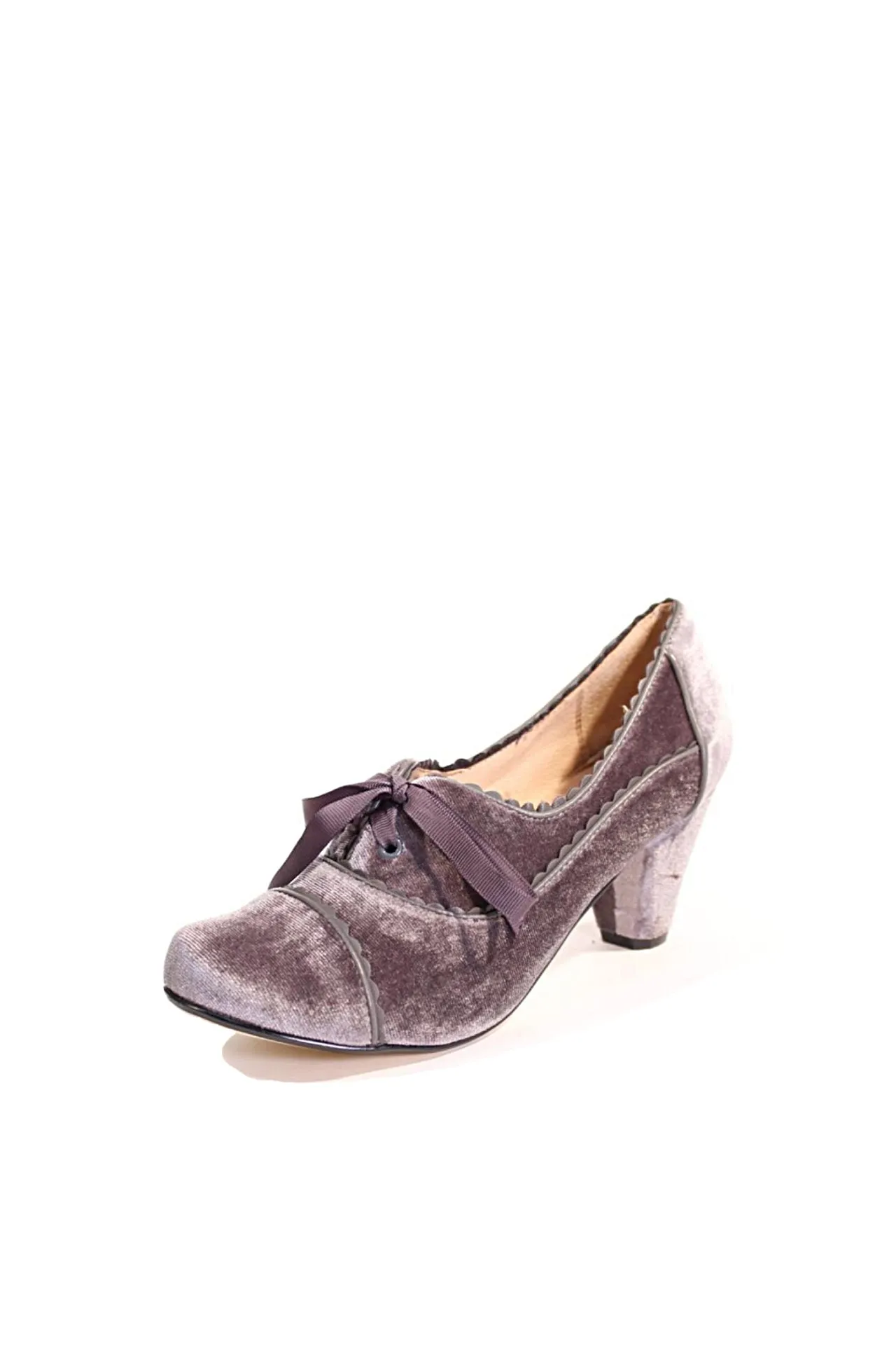 Madison Velvet Retro Heels Grey sold by Modcloth product image thumbnail 3