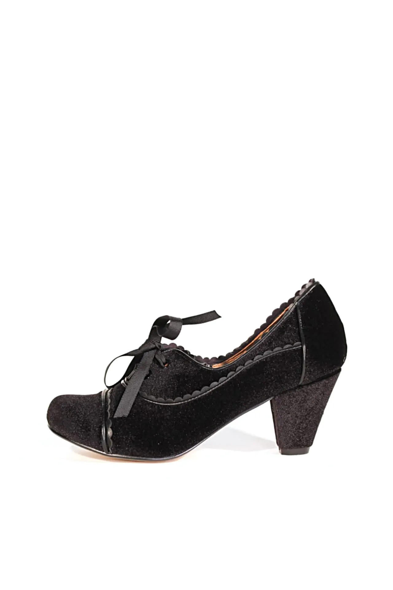 Madison Velvet Retro Heels Black sold by Modcloth