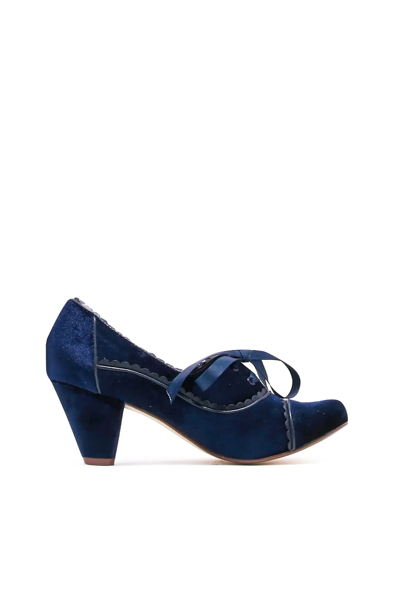 Madison Velvet Retro Heels Navy sold by Modcloth product image thumbnail 5