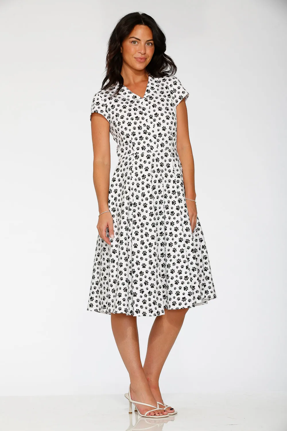 Cat Paw Swing Dress in White sold by Modcloth product image thumbnail 5
