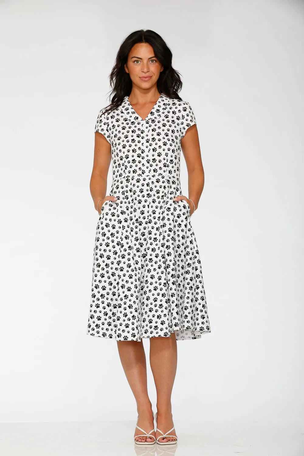 Cat Paw Swing Dress in White sold by Modcloth product image thumbnail 3