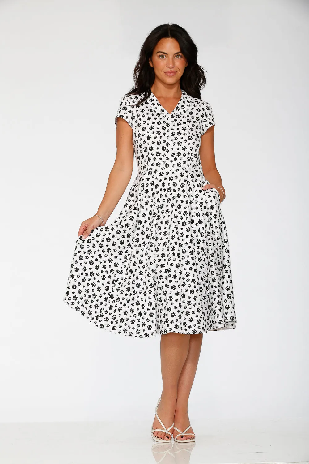 Cat Paw Swing Dress in White sold by Modcloth product image thumbnail 4