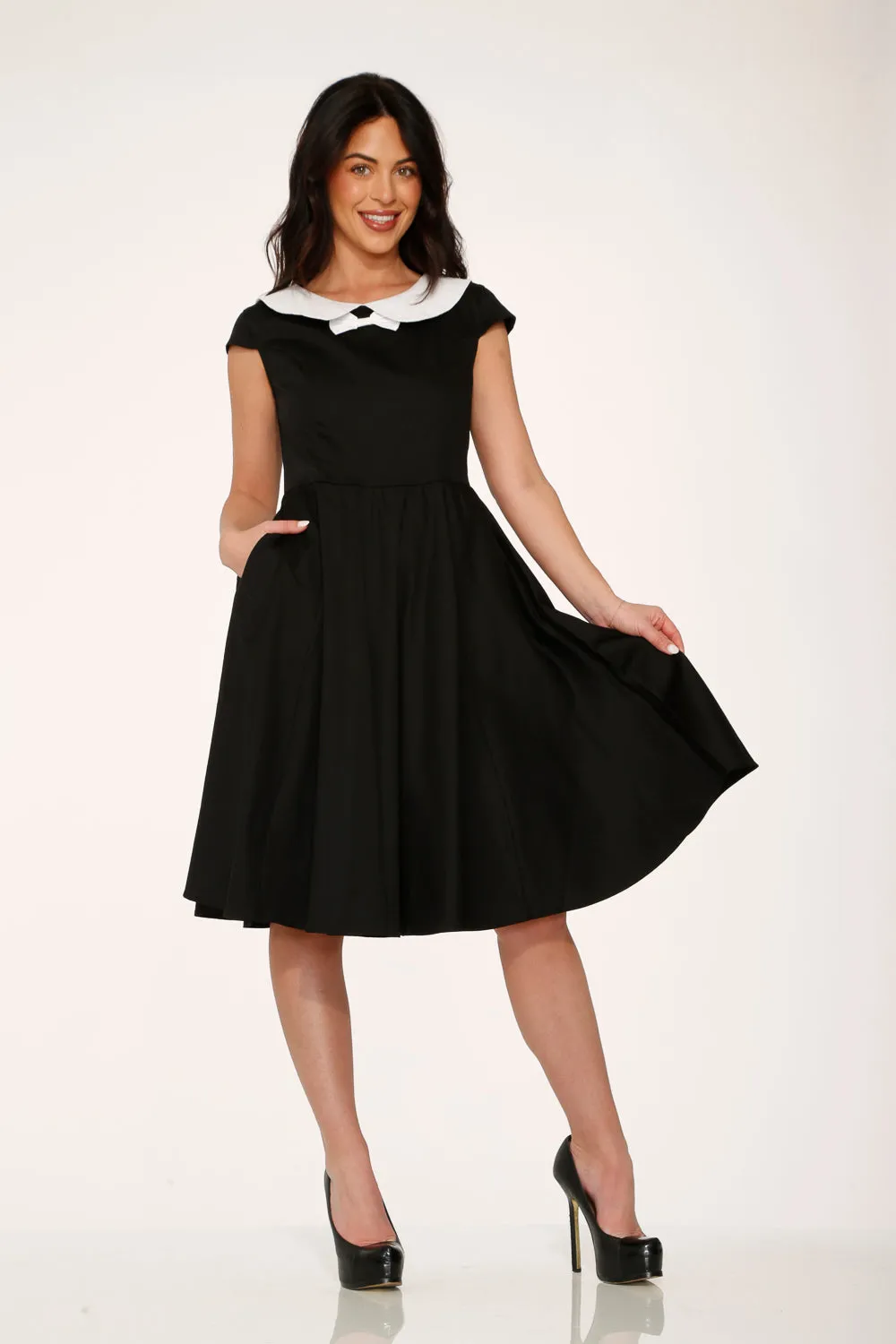 Black & White Collar Swing Dress sold by Modcloth product image thumbnail 4