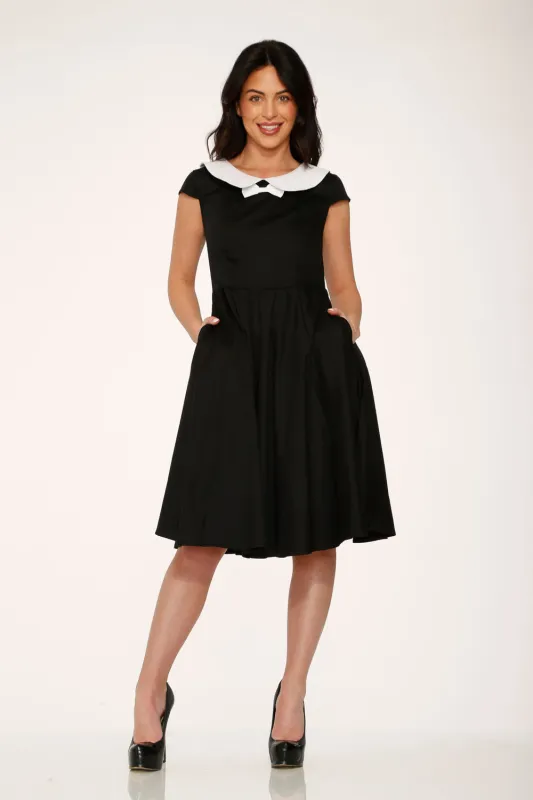 Black & White Collar Swing Dress sold by Modcloth