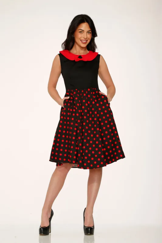 Black & Red Polka Dot Swing Dress sold by Modcloth