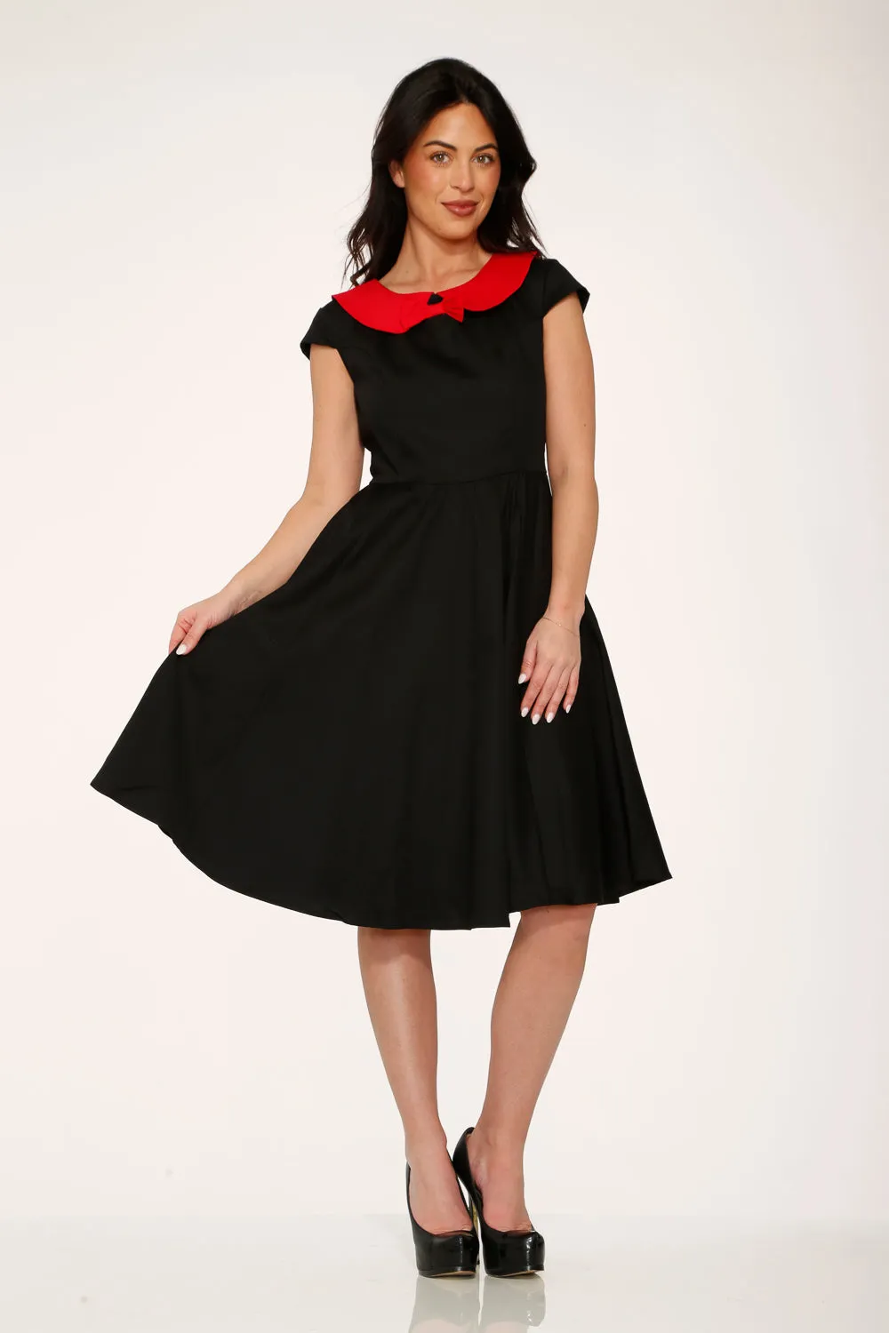 Black & Red Collar Swing Dress sold by Modcloth product image thumbnail 4