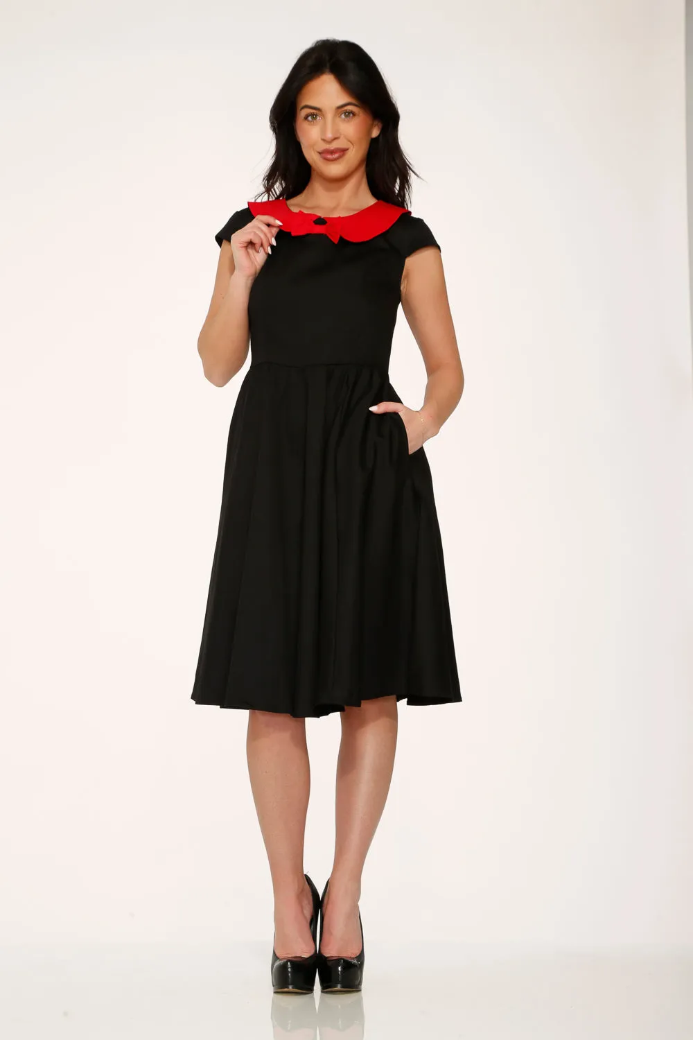 Black & Red Collar Swing Dress sold by Modcloth product image thumbnail 2