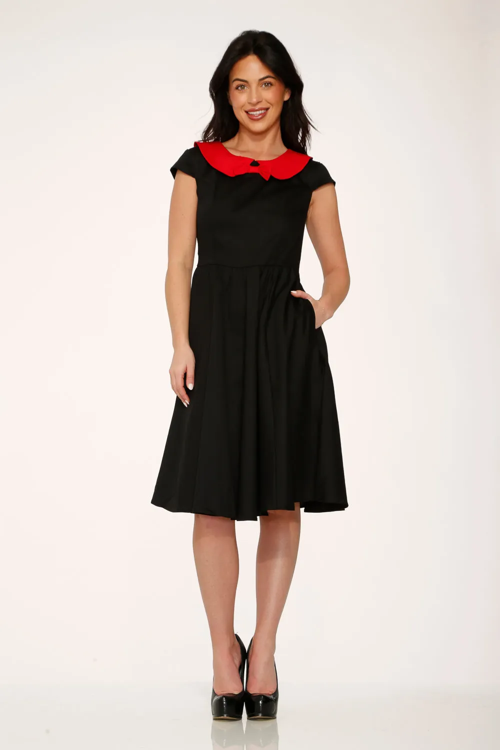 Black & Red Collar Swing Dress sold by Modcloth product image thumbnail 3