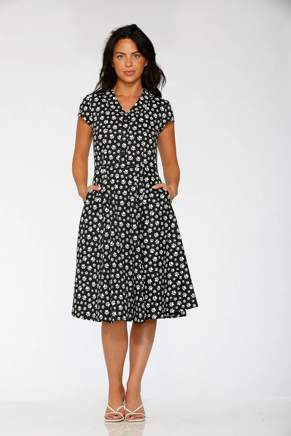Cat Paw Swing Dress in Black sold by Modcloth product image thumbnail 3
