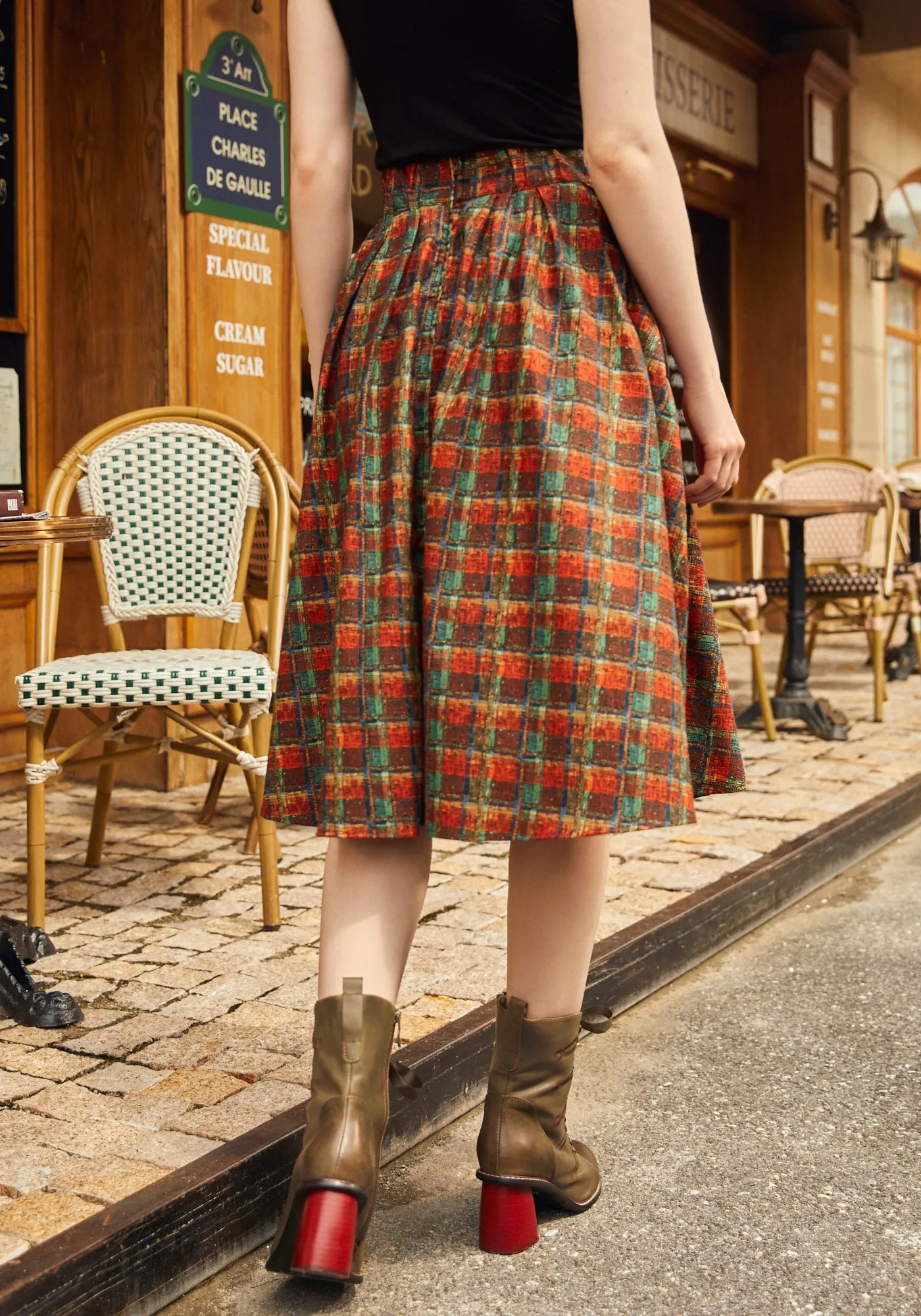 Red Plaid Doris Skirt sold by Modcloth product image thumbnail 5