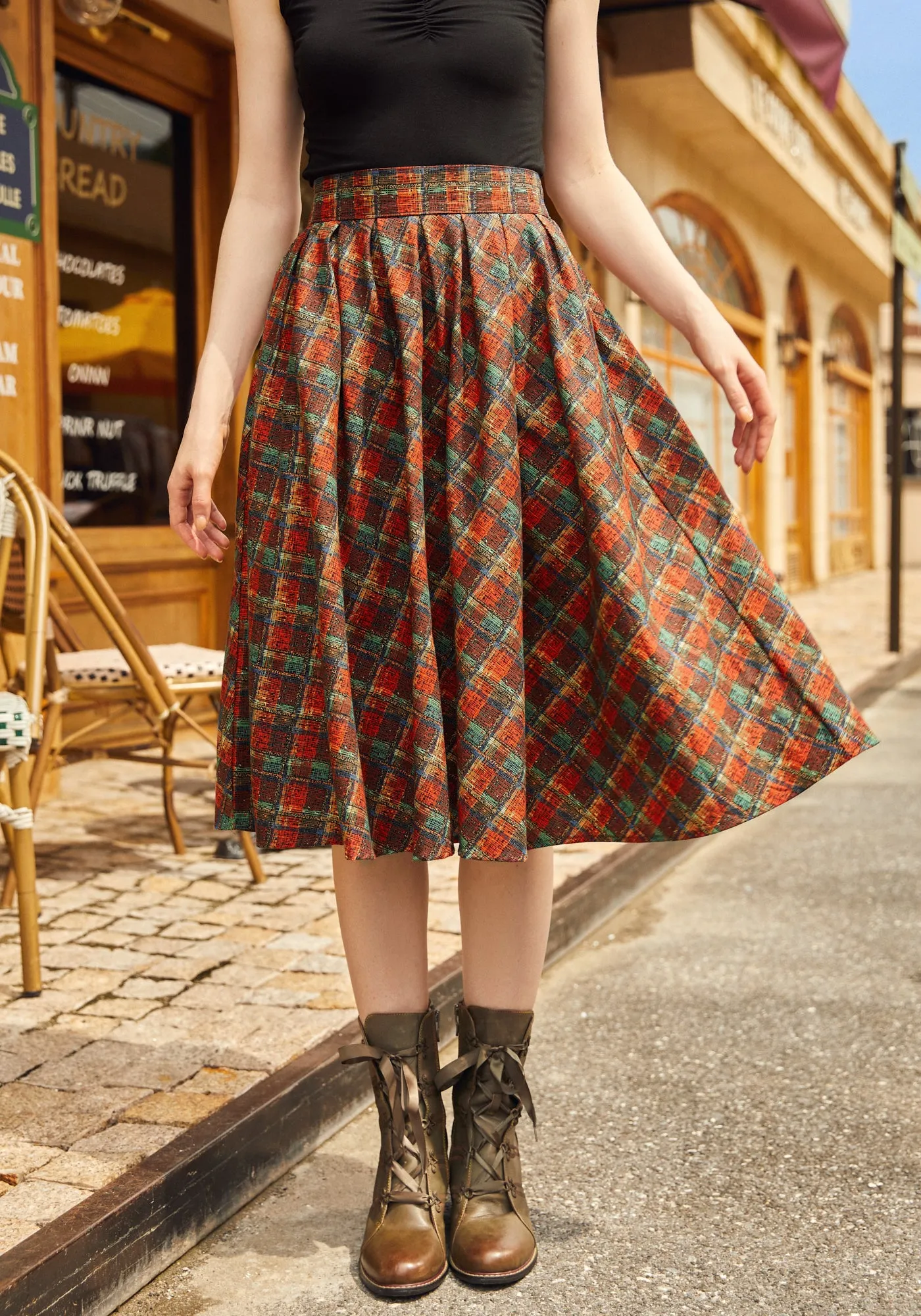 Red Plaid Doris Skirt sold by Modcloth product image thumbnail 4