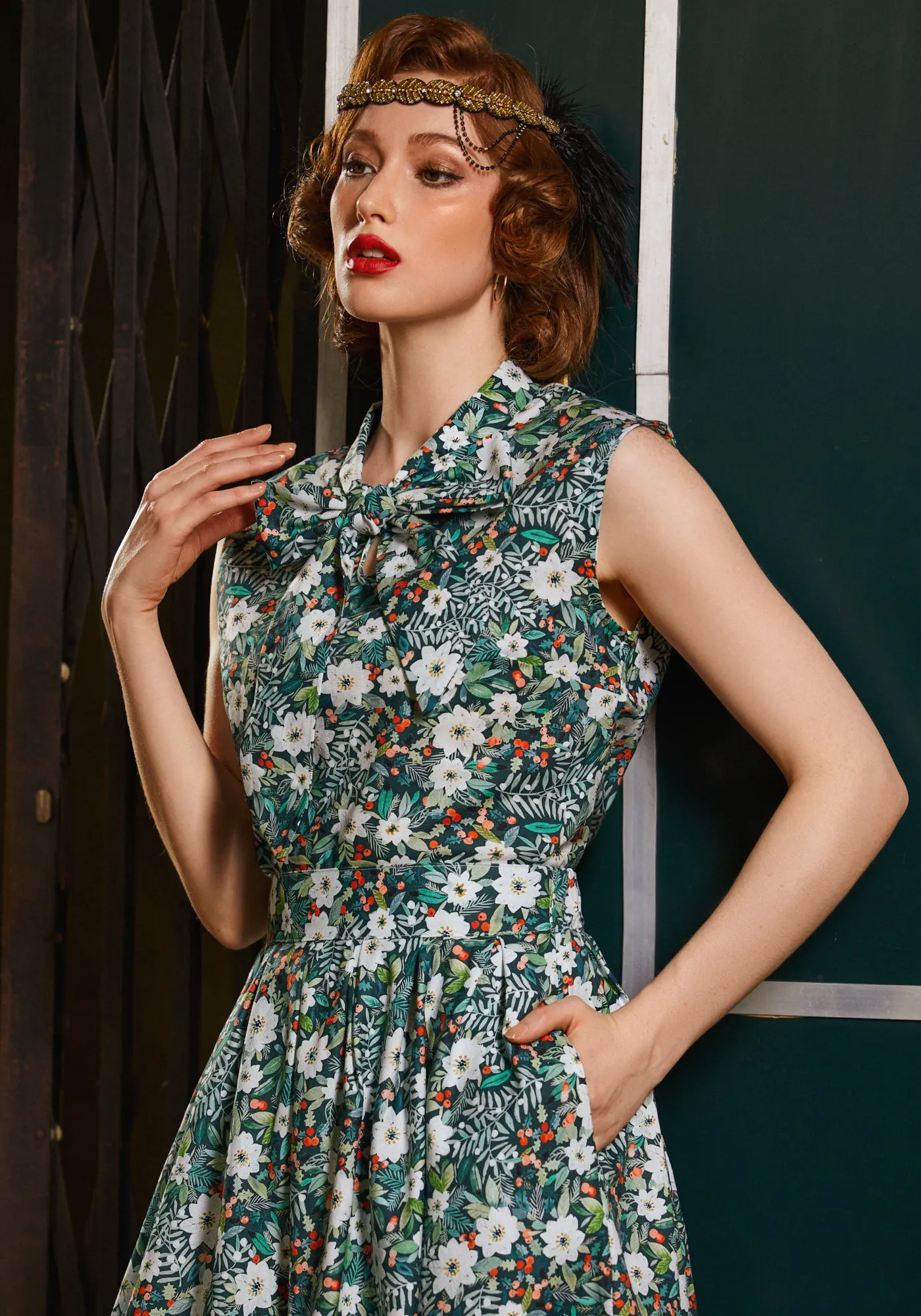 Winter Floral Bow Top sold by Modcloth