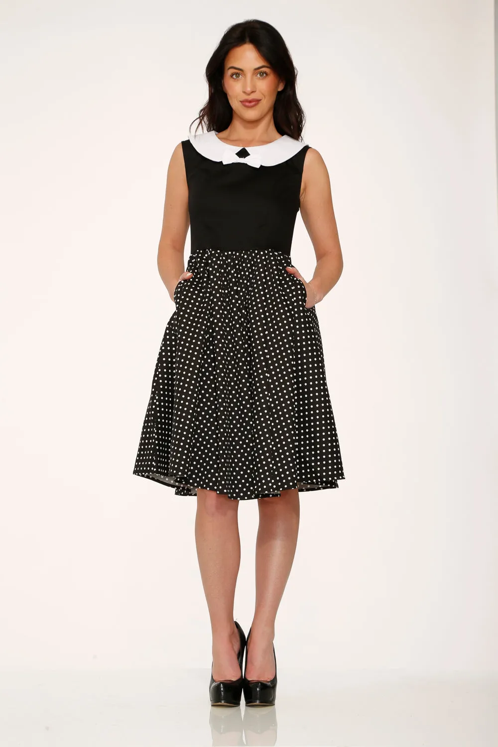 Black & White Polka Dot Swing Dress sold by Modcloth product image thumbnail 2
