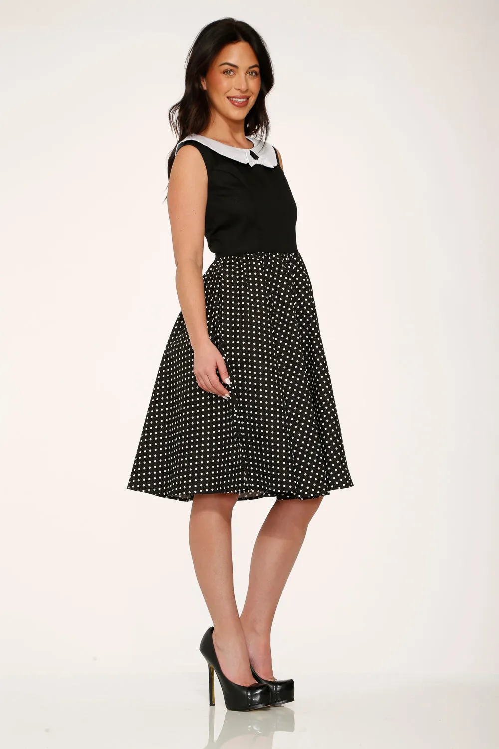 Black & White Polka Dot Swing Dress sold by Modcloth product image thumbnail 5