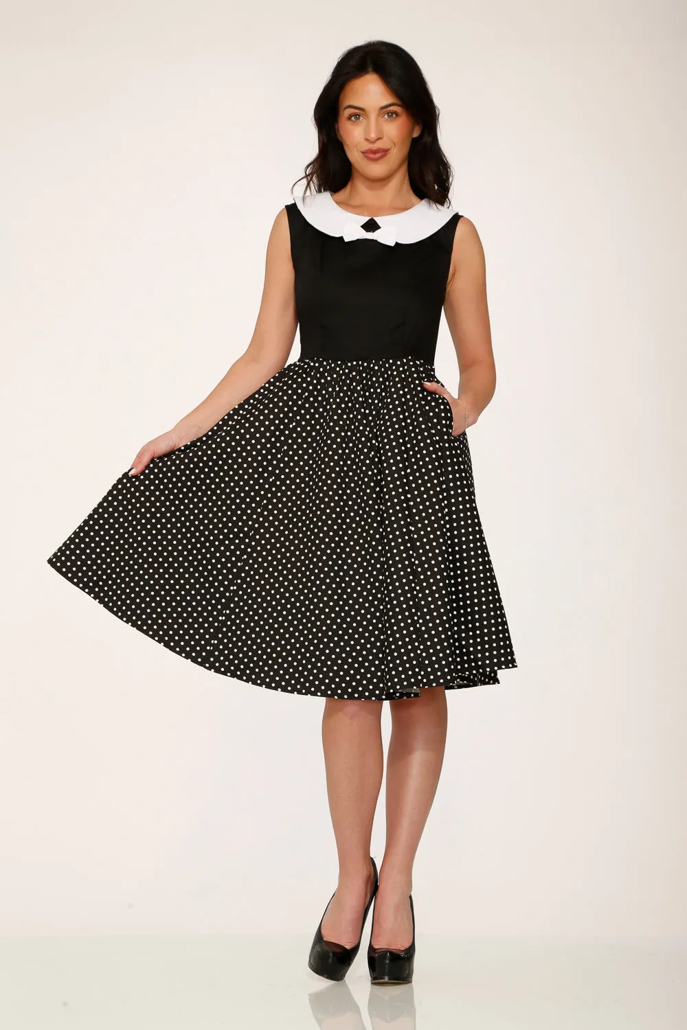 Black & White Polka Dot Swing Dress sold by Modcloth product image thumbnail 3