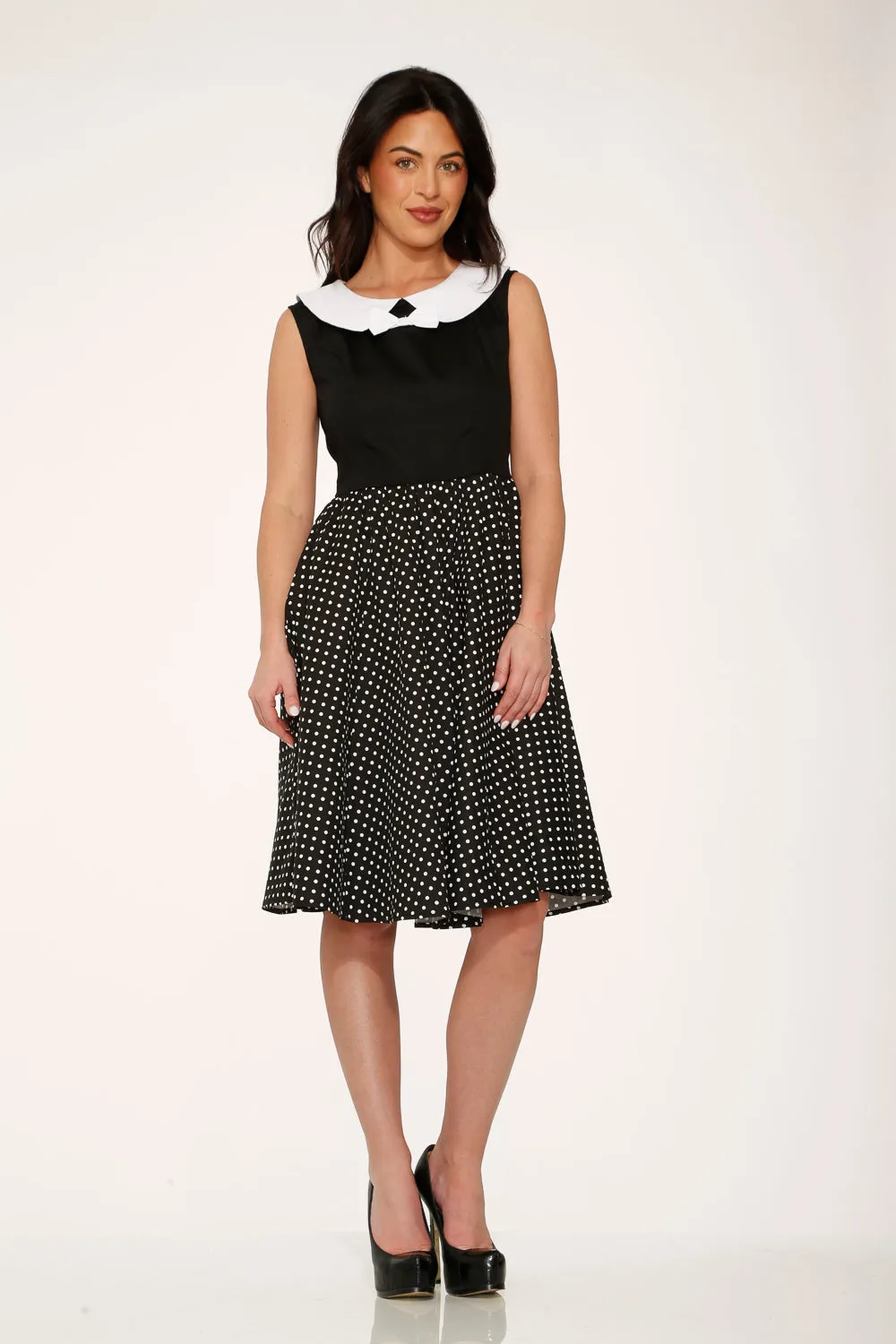 Black & White Polka Dot Swing Dress sold by Modcloth product image thumbnail 4