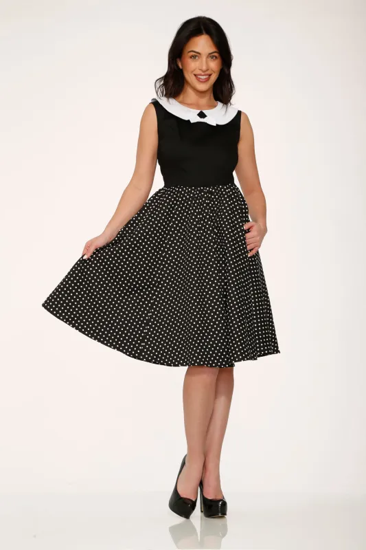 Black & White Polka Dot Swing Dress sold by Modcloth