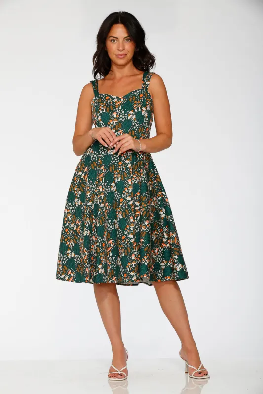 Olive Mushroom Swing Dress sold by Modcloth