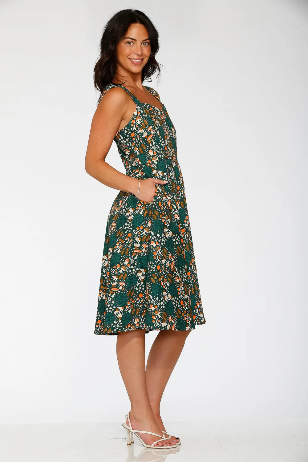 Olive Mushroom Swing Dress sold by Modcloth product image thumbnail 4