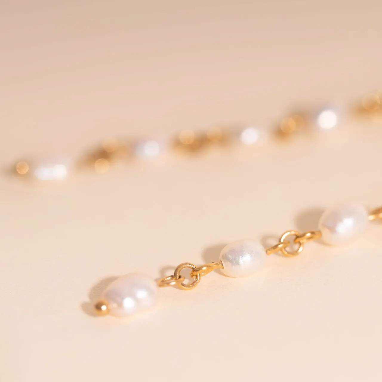 Pearl Dangle Chain Stud Earrings sold by Modcloth product image thumbnail 3