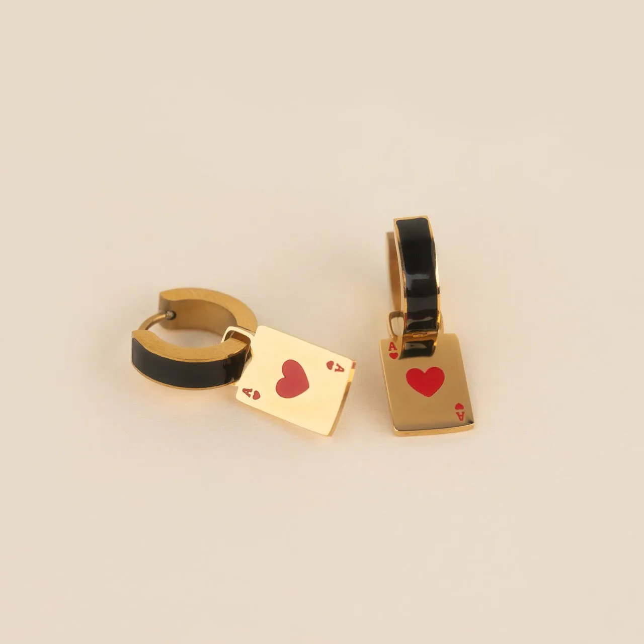 Ace of Hearts Chunky Huggie Hoop Charms sold by Modcloth product image thumbnail 5