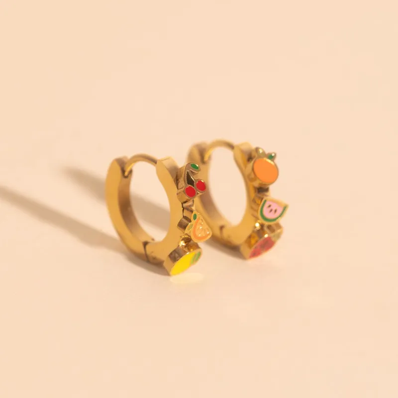 Fruit Loop 3D Huggie Hoop Earrings sold by Modcloth