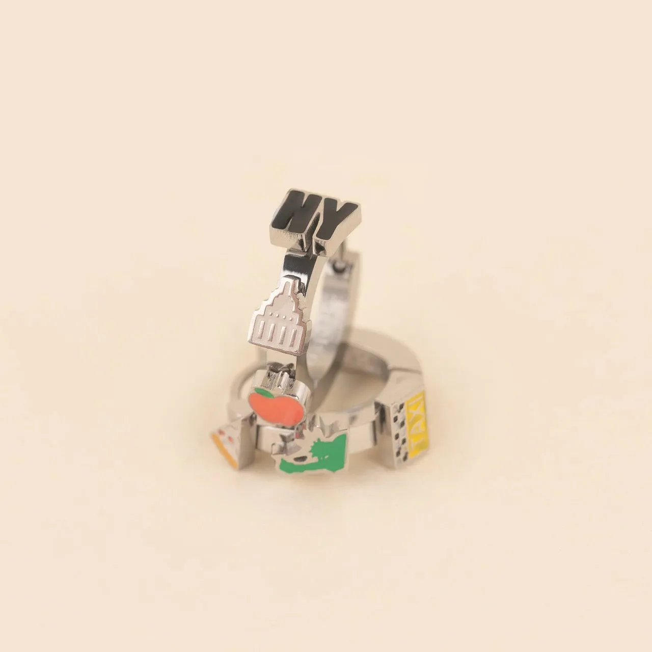 NYC 3D Huggie Hoop Earrings sold by Modcloth product image thumbnail 3