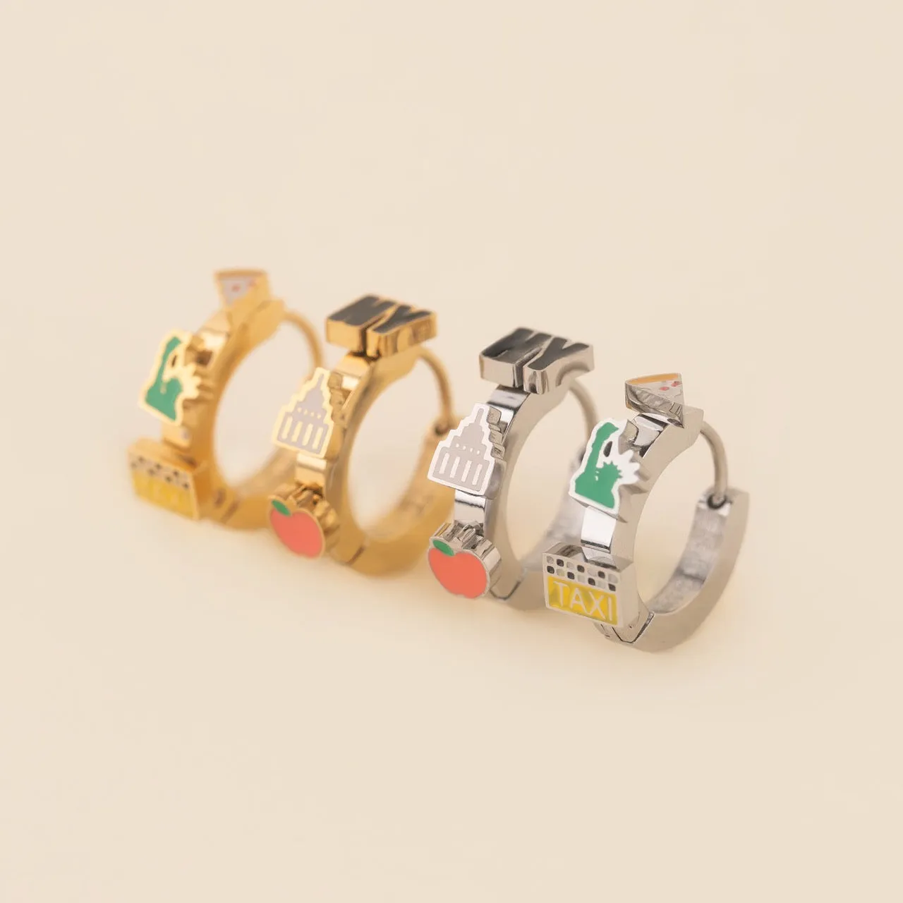 NYC 3D Huggie Hoop Earrings sold by Modcloth product image thumbnail 5