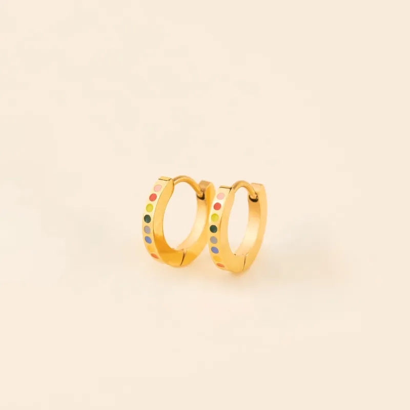 Dot Huggie Hoop Earrings sold by Modcloth