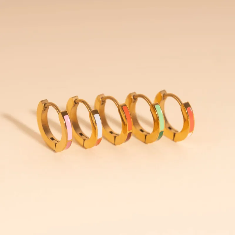 Split Color Huggie Hoop Earrings sold by Modcloth