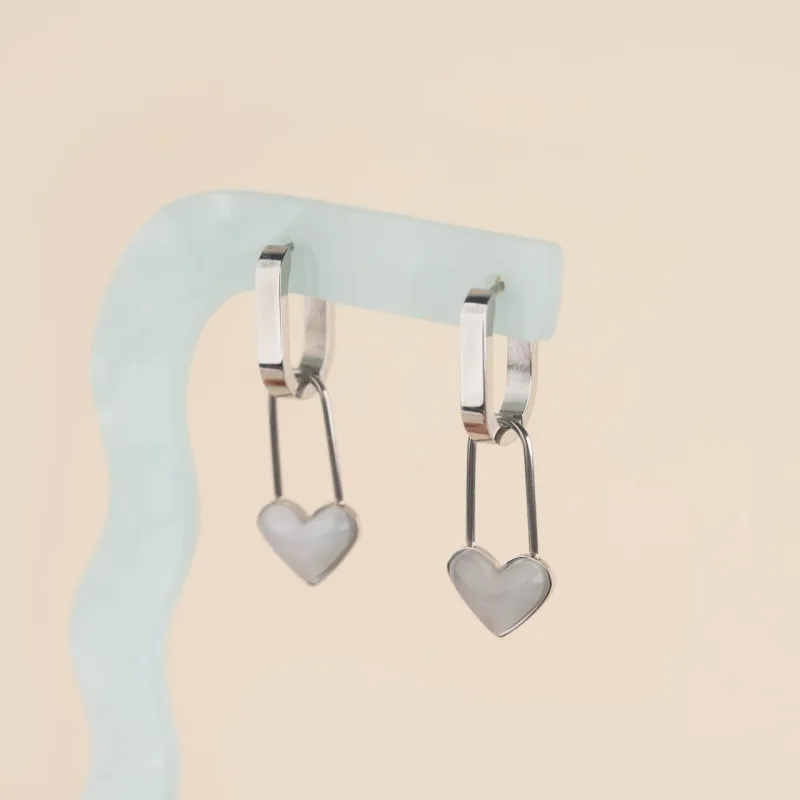 Paperclip Heart Huggie Hoop Charms sold by Modcloth