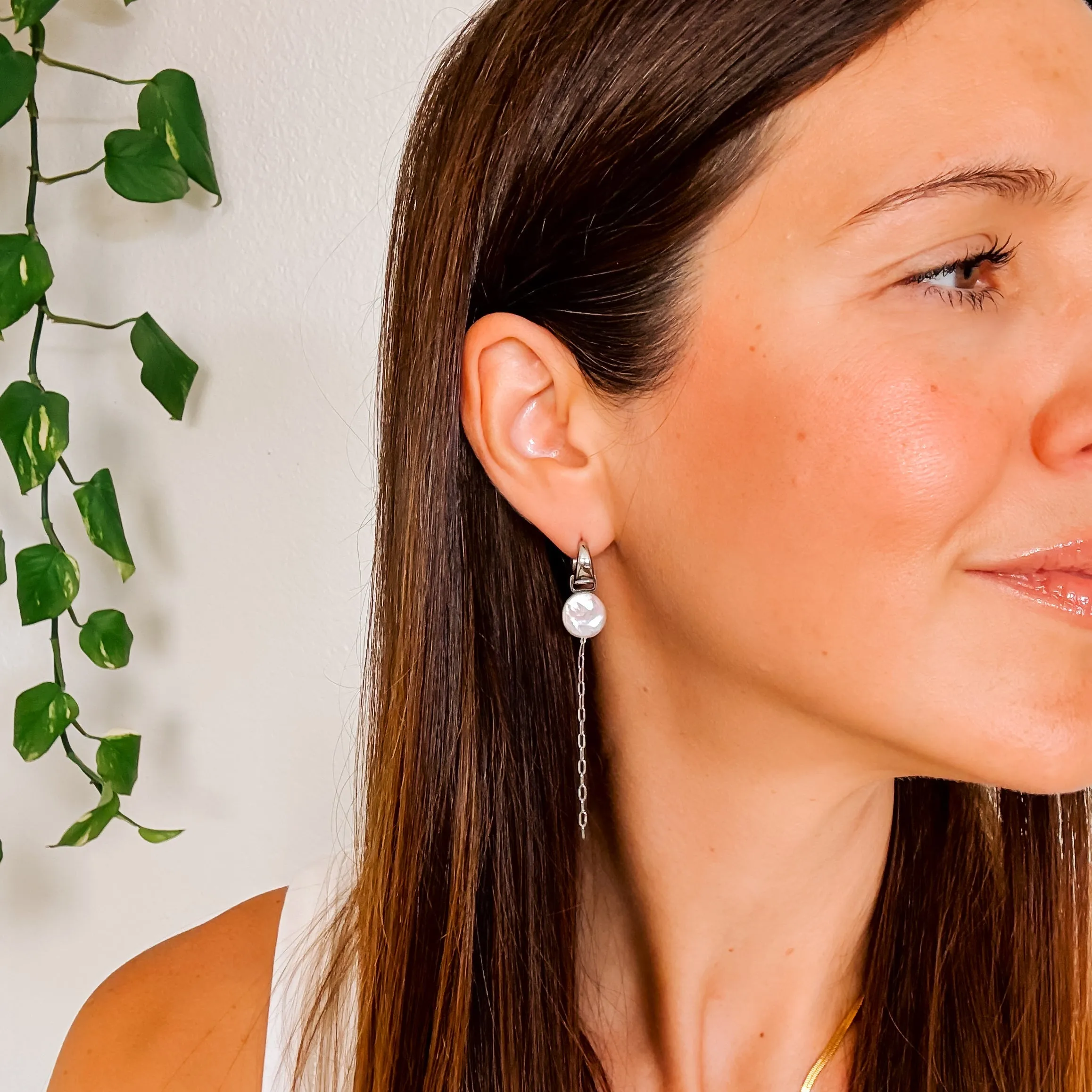 Pearl Whim Chunky Huggie Hoop Charms sold by Modcloth product image thumbnail 2